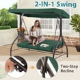 thumbnail image 2 of MCombo 3-Seat Outdoor Patio Swing Chair, Adjustable Backrest and Canopy 4068 (Green), 2 of 9
