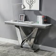 thumbnail image 4 of Furniture of America Mersa Glam Metal Pedestal Console Table in Chrome, 4 of 6