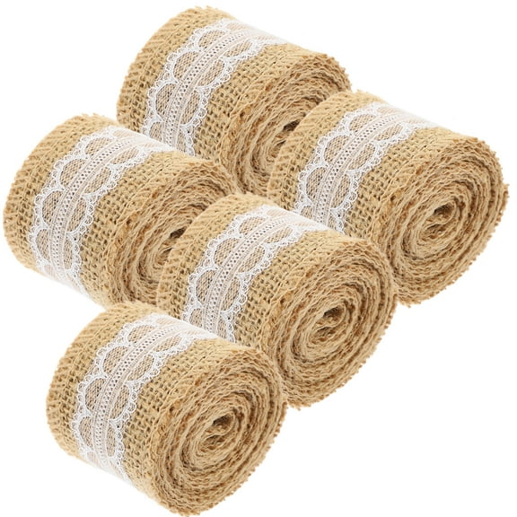 5 Rolls Solid Color Linen Strips The Gift Vintage Decor Convenient Present Ribbon DIY Gift Ribbon DIY Ribbons