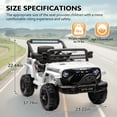 thumbnail image 7 of Arnahaishe 12V Kids Electric Vehicles for Kids, Battery Powered Ride on Car Toys for Boys Girls w/ Remote Control, Four-wheel Suspension, USB, Bluetooth, Power Display, Lights, White, 7 of 7