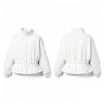 thumbnail image 7 of Stamzod Jackets for Women Stand Up Collar Ruffled Zip Up Sweatshirt Women Fall Fashion Casual Workout Sweatshirts with Pocket White S, 7 of 7