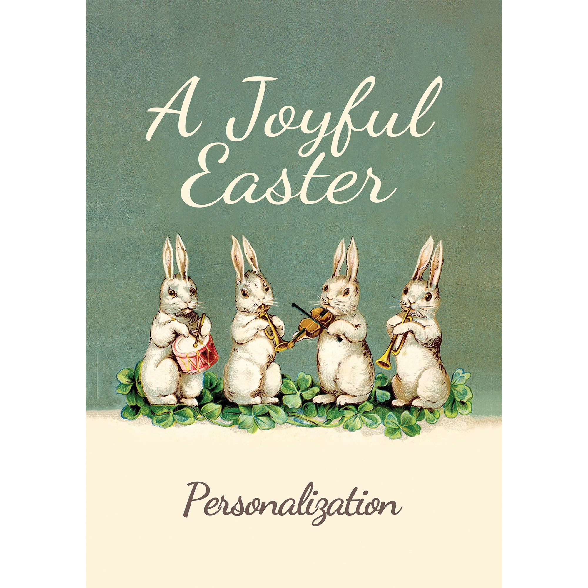 A Joyful Easter Personalized Garden Flag with Custom Name Printing, Outdoor/Indoor, 12" x 17.5"