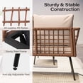 thumbnail image 5 of LAUSAINT HOME 4 Pieces Outdoor Conversation Sets, Patio L-Shaped Metal Sofa with 2 Loveseats, Beige Cushions, 5 of 9