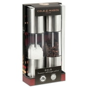 Cole & Mason Oslo Precision + Adjustable Salt & Pepper Mill Set, Silver/Clear Top
