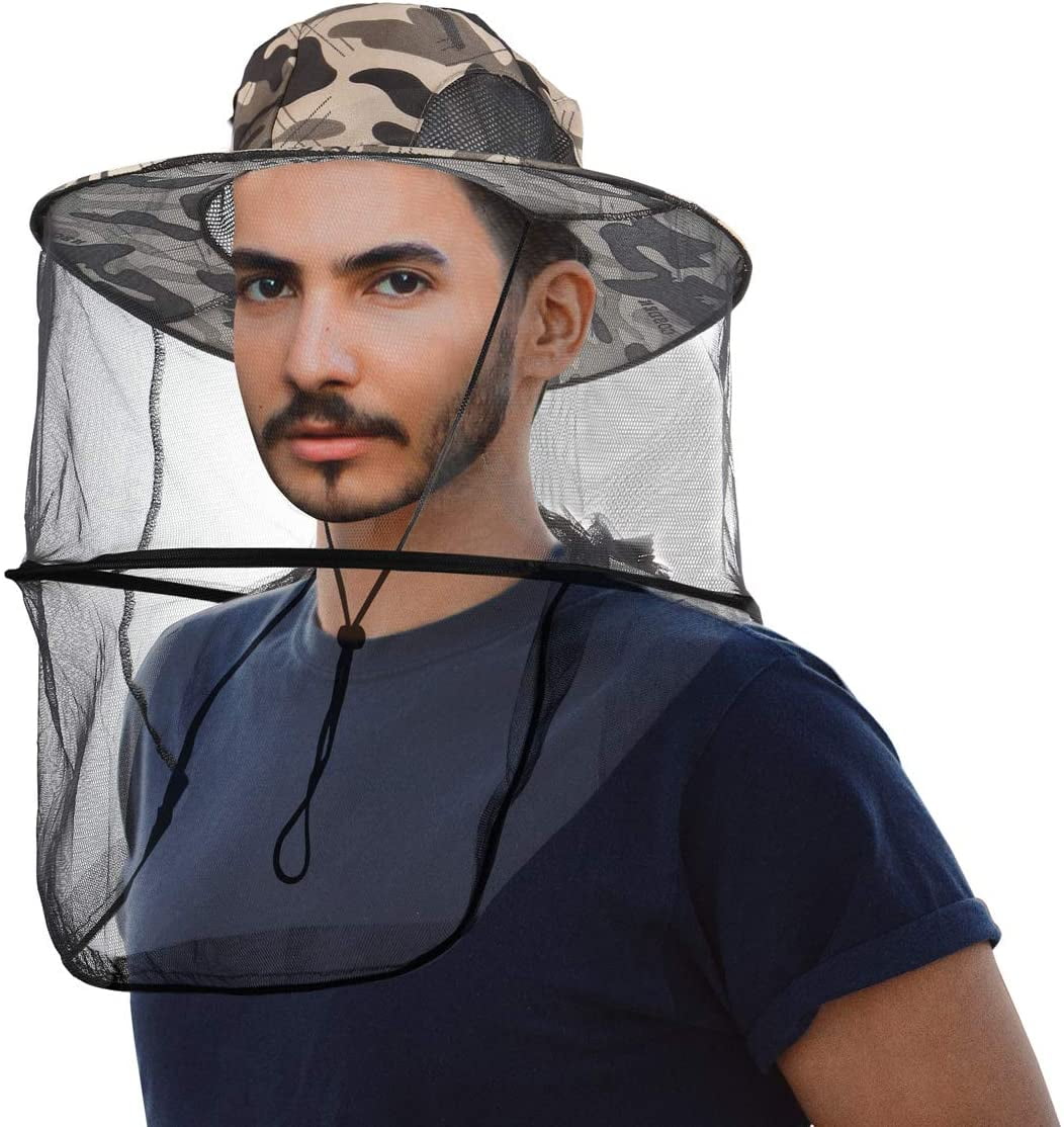 Head Net Hat with Removable Mesh Hidden Netting, Design for Outdoor