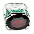 thumbnail image 2 of Real Garnet & Emerald Gemstone Finger Ring for Women, 925 Sterling Silver Designer Jewelry, Cocktail Fashion Finger, Handmade Jewelry, 2 of 5