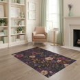 thumbnail image 2 of ODIKA 4'x6' Deep Floral Tones Vintage Elegance Washable Area Rug Intricate Botanical Pattern with Classic Charm for Home Office, Under Desk, Non-Slip Chair-Friendly, Flatwoven, 2 of 7