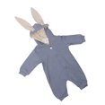 thumbnail image 3 of Mono de bebé con solapa y cierre de cremallera en las orejas, de algodón suave, conjunto de una pieza para bebé para invierno, azul, talla 59, 3 of 15