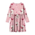 thumbnail image 5 of BRGZLK Little Girls Dresses Fshion Cute Bear Heart Print Long Sleeve Round Neck Kids Cartoon Print Casual Dance Dresses for Holiday Red 5-6 Years, 5 of 5