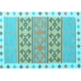 thumbnail image 1 of Ahgly Company Indoor Rectangle Southwestern Light Blue Country Area Rugs, 2' x 4', 1 of 4