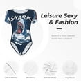 thumbnail image 6 of Balery Shark Women's Short Sleevee Crew Neck Bodysuit Tops Short Sleeve Tops Basic-XX-Large, 6 of 9