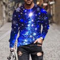 thumbnail image 5 of Men's Christmas T Shirts Santa Xmas Tree Print Pullover Crewneck Graphic Tees Ugly Christmas Sweatshirts, Blue 3XL, 5 of 5