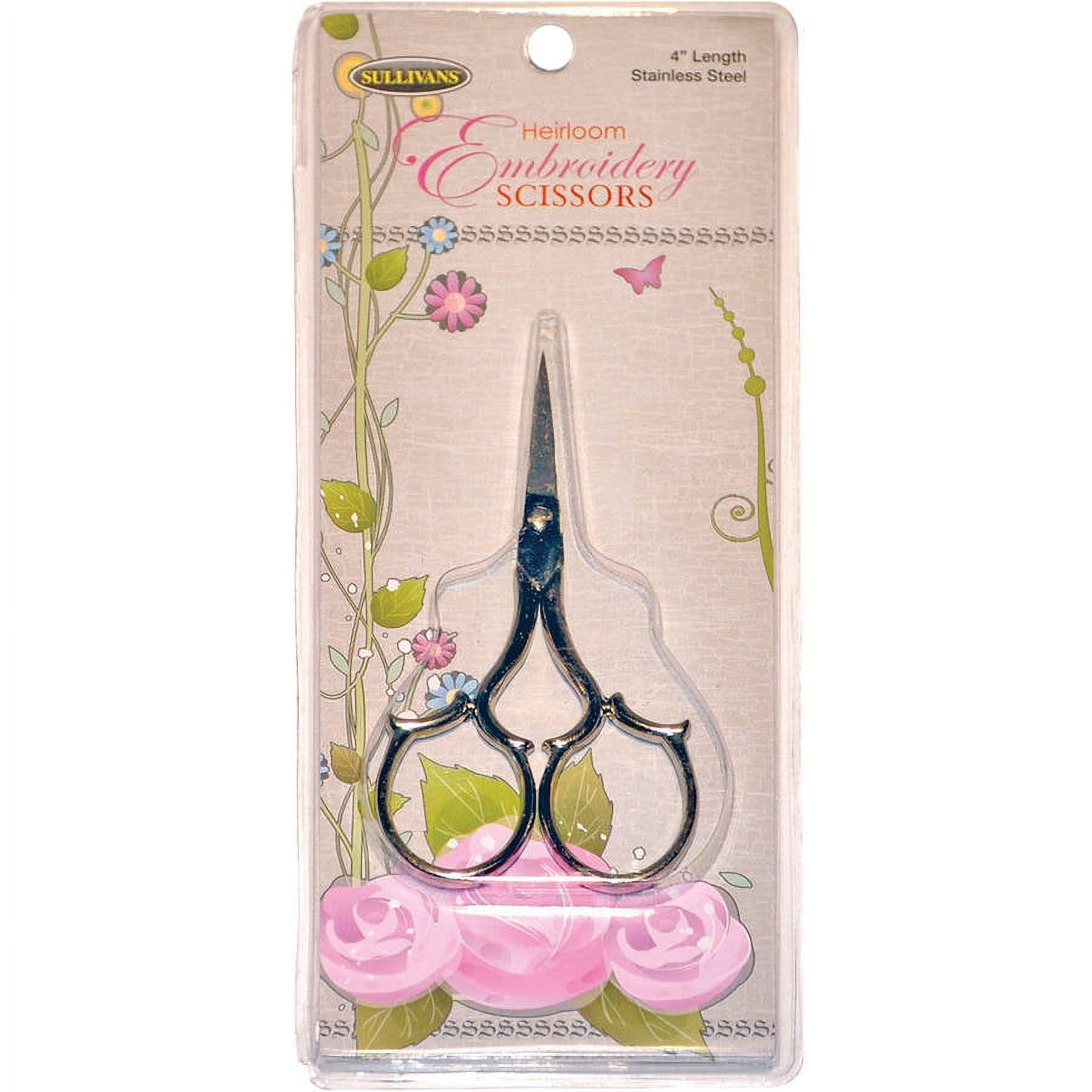 SULLIVANS Heirloom Embroidery Scissors 4 Inch - Gunmetal & Gold Teardrop Handle, Stainless Steel - View #8