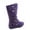 Purple, variant on Data- 80k Youth Girl's Kid's Zipper Flat Heel Round Toe Buckle Causal Boot Shoes