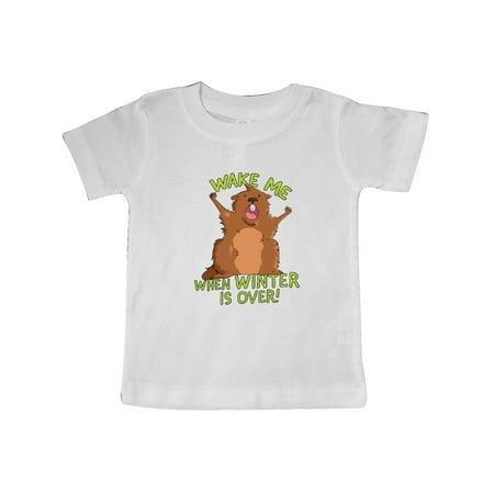 

Inktastic Groundhog Day Wake Me When Winter is Over Gift Baby Boy or Baby Girl T-Shirt