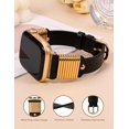 thumbnail image 4 of Wearlizer Leather Watch Band Compatible with Apple Watch Bands 38/40/41/42/44/45/46/49mm Women Metal Ring Loop Strap for Iwatch Series 11/10/9/8/7/6/5/4/3/SE/Ultra, 4 of 6