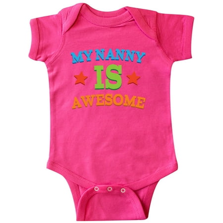 

Inktastic My Nanny Is Awesome Gift Baby Boy or Baby Girl Bodysuit