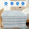 thumbnail image 4 of Blue Striped Cooling Blanket, Lightweight Breathable Summer Throw Blanket with Double Sided Cold Effect, Blue White Stripes Farmhouse Picnic Beach Blankets Bed Sheet for Hot Sleepers 50"x60", 4 of 8