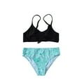 thumbnail image 3 of Summer Savings Clearance! Edvintorg Bikini Girls Kids 2024 Swimsuit Kids Ruched Tie Front Bikini Set 7-15Years Two Piece Bathing Suit Children Swimwear For Girls Teen Beachwear, 3 of 7