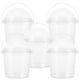 thumbnail image 1 of M'lis - Cubo pequeño de plástico transparente con tapa (5 unidades), apto para alimentos, para palomitas de maíz, helado, 3,94 pulgadas, 750 ml, 1 of 5