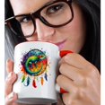 thumbnail image 2 of 3drose, Watercolor Illustration of a Lizard Dreamcatcher, 11oz Two-tone Red Mug, 2 of 6