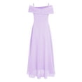 thumbnail image 2 of Doomiva Flower Girl Dress Off Shoulder A-Line Chiffon Dress for Girls Birthday Wedding Party Proms Lavender 16, 2 of 5