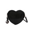 thumbnail image 1 of Bolso Bandolera PU Cuero Brillante Con Forma Corazón Melocotón Moderno Y Versátil para Mujer X456 (negro), 1 of 9