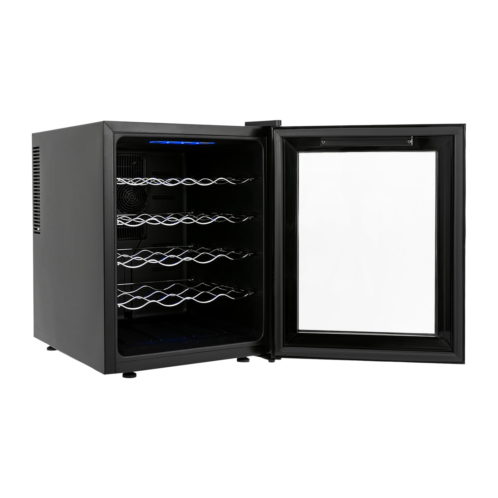 48L Wine Fridge Electric 55W Semiconductor Cooling, Air-Cooled Frost-Free System, 12-18°C Precise Temp Control, 4 Shelves Hold 20 Bottles, 39dB Ultra-Quiet, Black Modern Design for Home/Bar