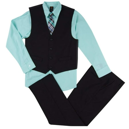 

Dockers Infant Boys 4-Piece Mint Black Dress Up Outfit Shirt Tie Vest & Pants