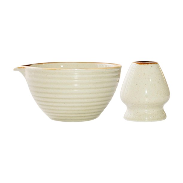 Cuenco de cerámica para té y batidor, soporte para batidor, cuenco para matcha con , regalo de para amantes del matcha, soporte Chasen