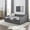 Grey, variant on Full Size Daybed with Drawers Upholstered Tufted Sofa Bed, Button Tufted Back and Copper Nail on Waved Shape Arms, Grey, 80.5x55.5x27.5