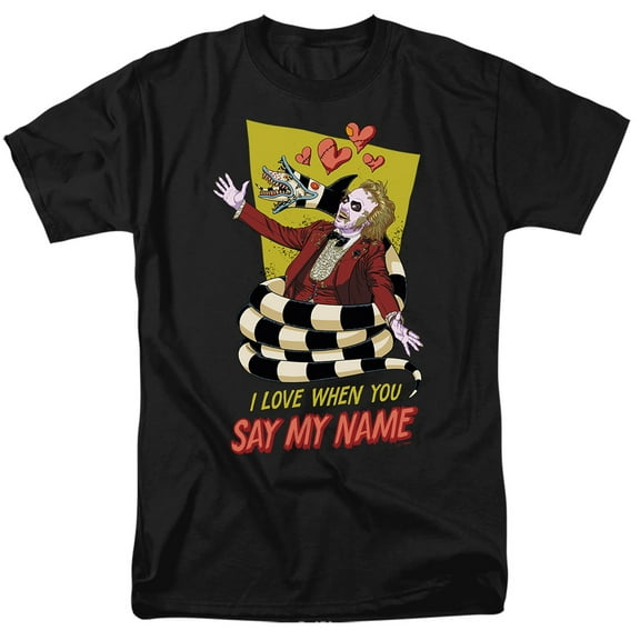 Beetlejuice Valentine Sandworm Unisex Adult T Shirt, Black, Small