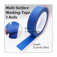 thumbnail image 2 of 3Rolls Blue Painters Tape,Multi- Medium Adhesive Paint Tape, Safe Wall Painting, Edge Finishing-1 Inch X 22 Yards, 2 of 5