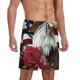 thumbnail image 2 of Balery Eagle With Hat And Roses Pantalones cortos de pijama de punto de algodón para hombre con cinturilla y bolsillos-Medium, 2 of 6