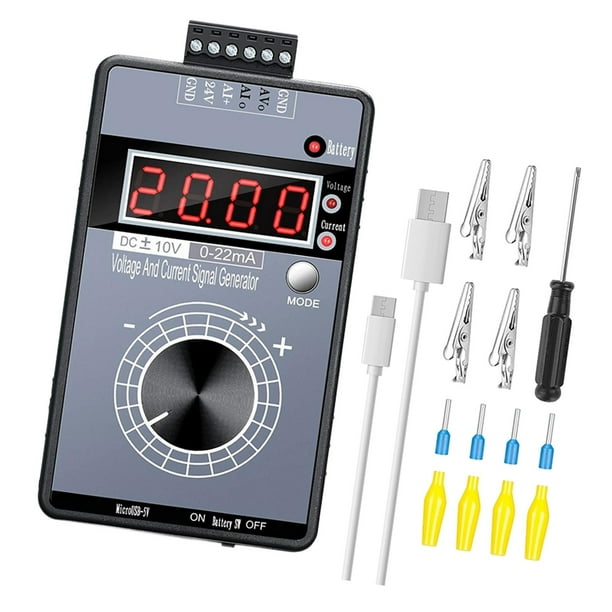 Generador de señales 0-20MA 4-20MA Prueba de LED Panel de ajuste de portátil multifuncional Simulador analógico de voltaje de corriente