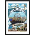 thumbnail image 2 of Art.com Santa Monica, California - Montage Scenes Art Print by Lantern Press, Black Frame Wall Art, 17" x 23", 2 of 5