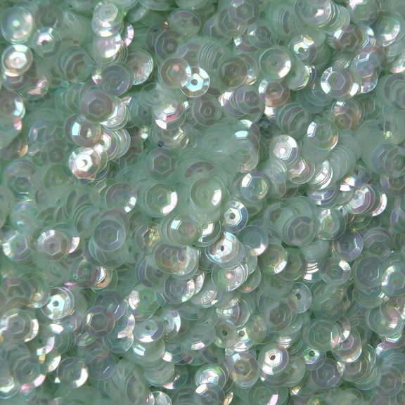 Mint Green Cup Sequins 5mm Crystal Rainbow Iris Iridescent Made in USA