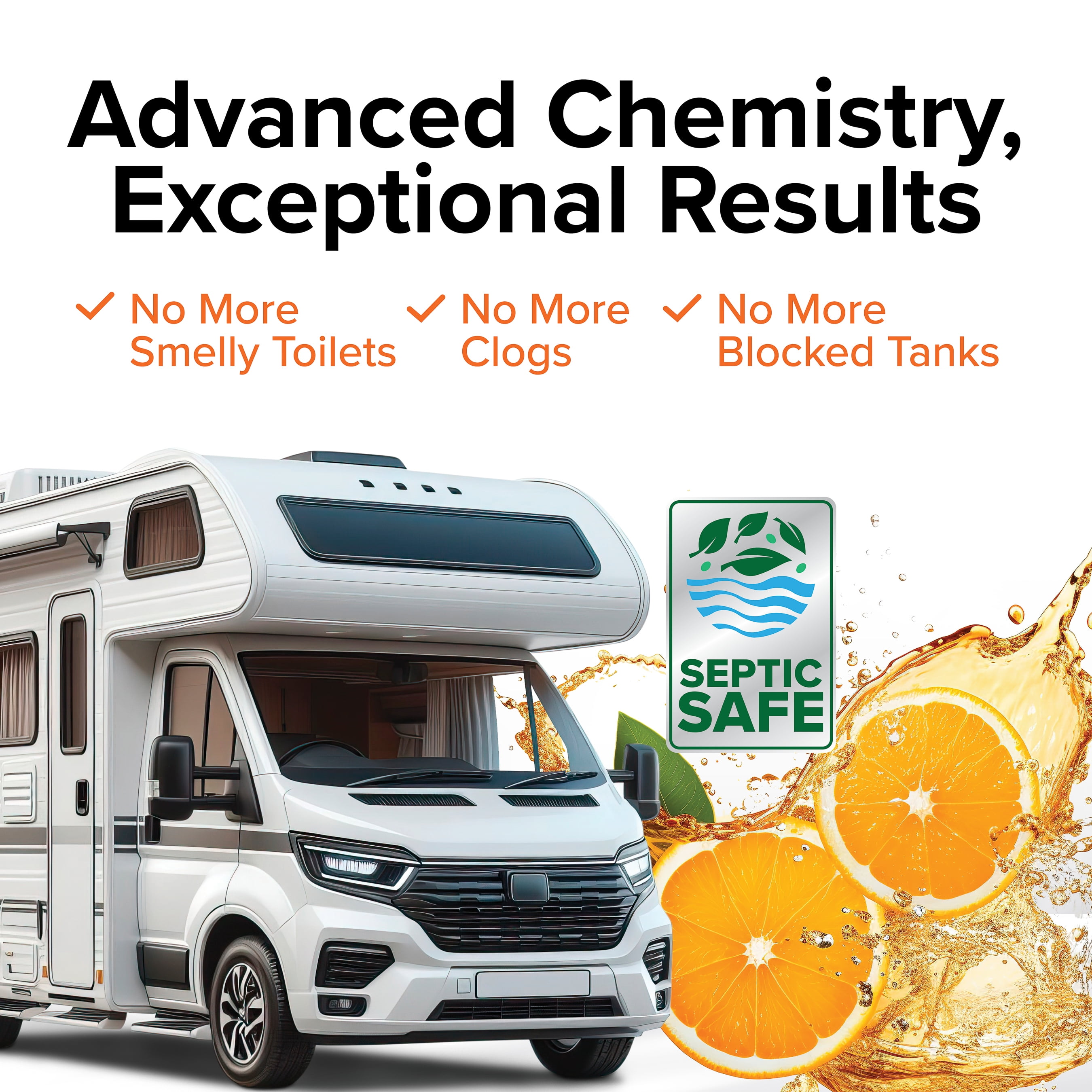 (2 pack) Camco TST MAX RV Toilet Treatment, Ultra-Concentrated Formula, 32oz, Orange (41192)