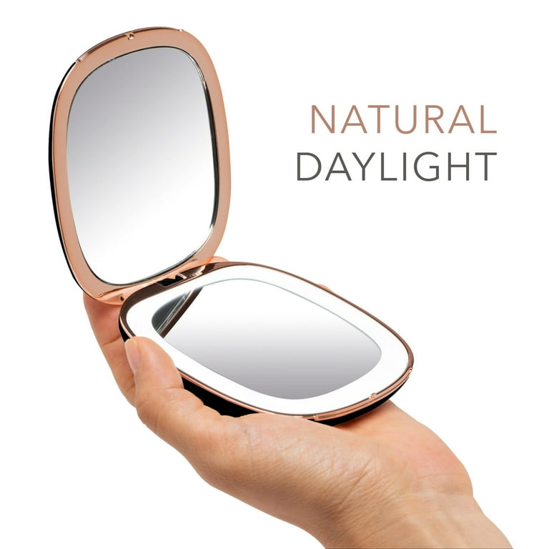 Fancii LED Lighted Magnifying Makeup Mirror with Double-Sided 1x/ 10x  Magnification, Rechargeable and Adjustable Brightness, Large Tabletop  Vanity