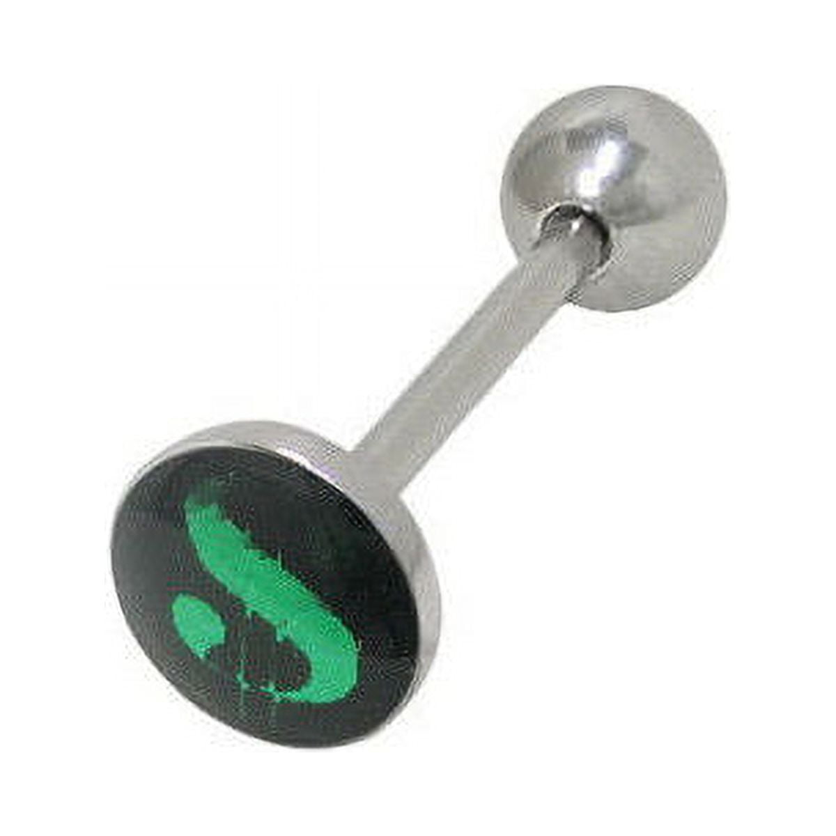 Holographic Dollar Sign Barbell Tongue Ring