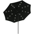 thumbnail image 1 of Outsunny 9ft Solar Patio Umbrella with LED Lights Tilt Canopy, Black, 1 of 10