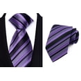 thumbnail image 2 of Classic Business Neckties for Men - Set of 3 Jacquard Woven Ties in Stripe & Check Designs, Sizes Include Regular and Extra Long for Big & Tall, 2 of 4