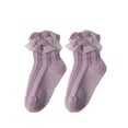 thumbnail image 2 of Seyurigaoka Baby Kids Girl Lace Socks, Toddler Girl Lace Flounce Princess Socks Cable Knitted Cotton Stocking, 2 of 6
