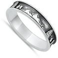 thumbnail image 4 of Oxidized Mountain Trees Nature Ring .925 Sterling Silver Band Jewelry Female Male Unisex Size 10, 4 of 4