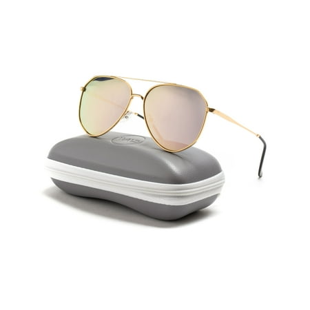 WearMe Pro - Classic Polarized Designer Inspired Medium Metal Frame Aviator Sunglasses