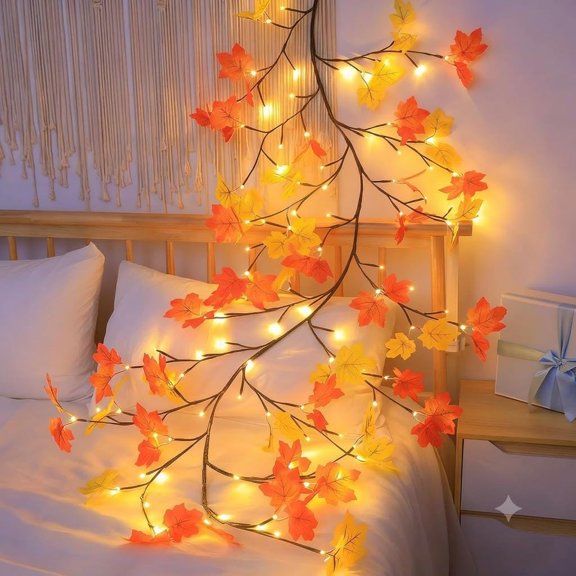 Willow Vine Lights for Wall, Flexible Warm White LED Branch Lights with 8 Modes