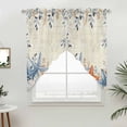 thumbnail image 2 of Swag Valance Curtains for Windows, Orange Blue Starfish Coastal Light Filtering Kitchen Curtains with Rod Pocket, Summer Beach Eucalyptus Rustic Window Treatment Valances, 36x63 - 2 PCS, 2 of 9