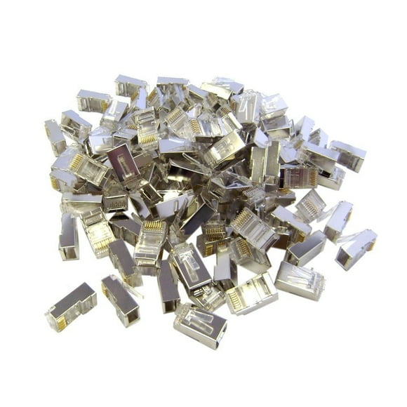 eDragon Connecteurs à Griffes Cat6 RJ45 STP 8P8C pour Câbles Pleins et Torsadés, 100 Pcs par Sac