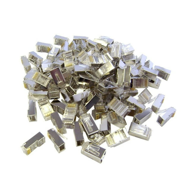 eDragon Connecteurs à Griffes Cat6 RJ45 STP 8P8C pour Câbles Pleins et Torsadés, 100 Pcs par Sac