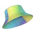 thumbnail image 3 of PAYOHTO Rainbow Glitter Bucket Hats for Women Men, Beach Summer Outdoor Fisherman Hat for Boy Girl, 3 of 8
